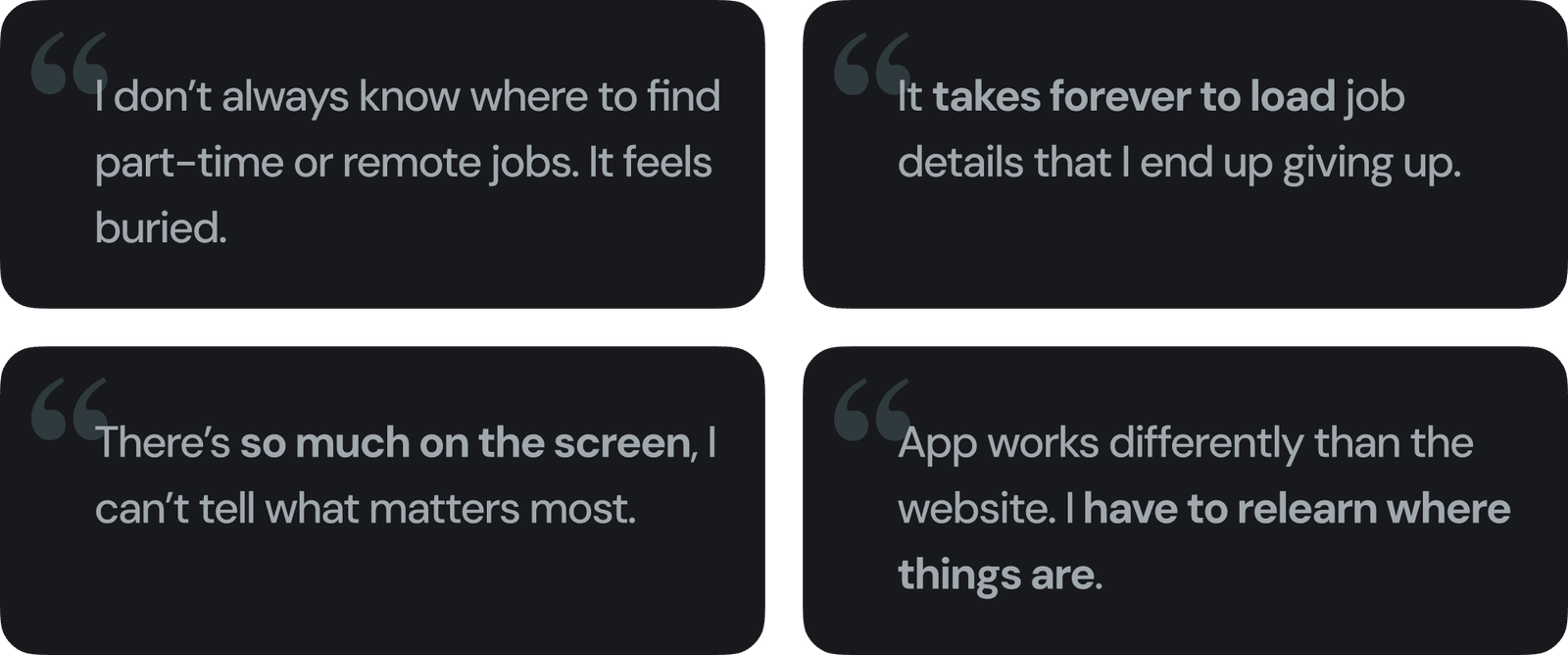Key issues with legacy Handshake job search experience