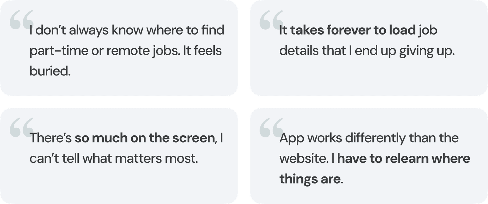 Key issues with legacy Handshake job search experience