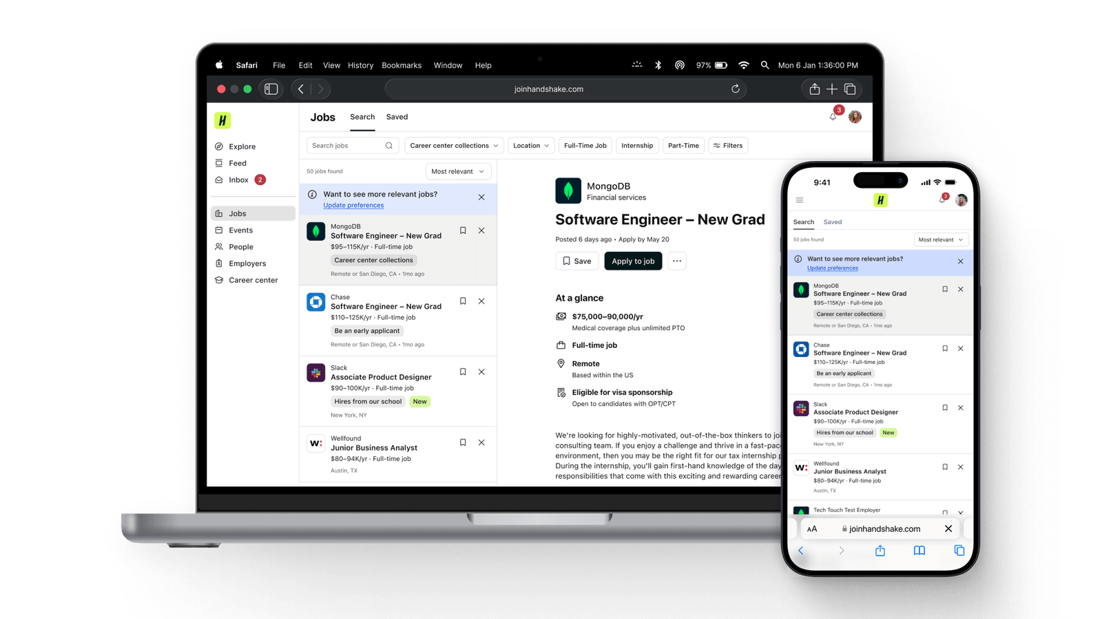 Improved job search across desktop and mobile web