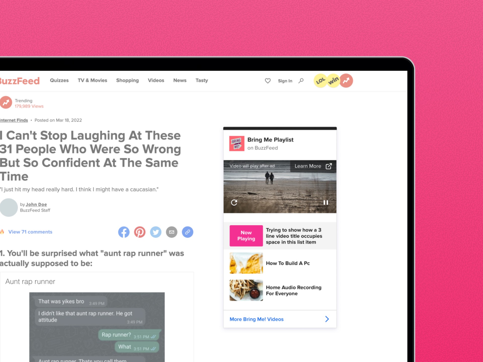 BuzzFeed Playlist ad format