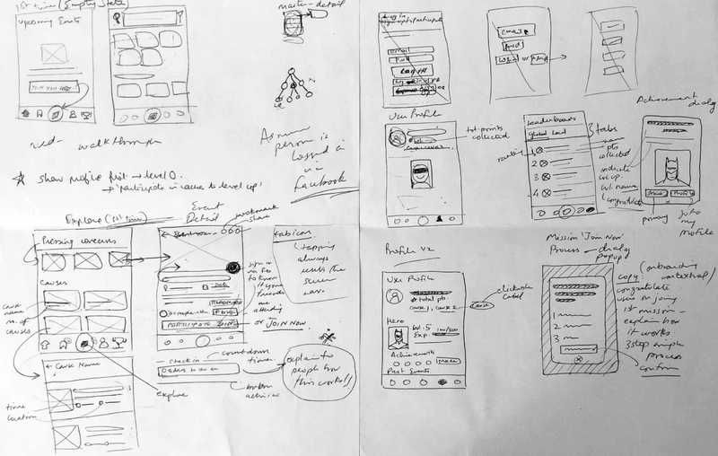 paper sketching - low fidelity wireframes